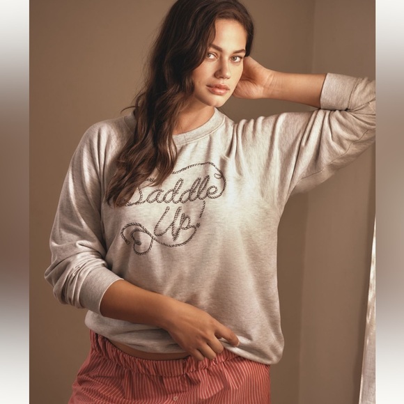Anthropologie Tops - Anthropologie Saddle Up Sweatshirt  NWT XL